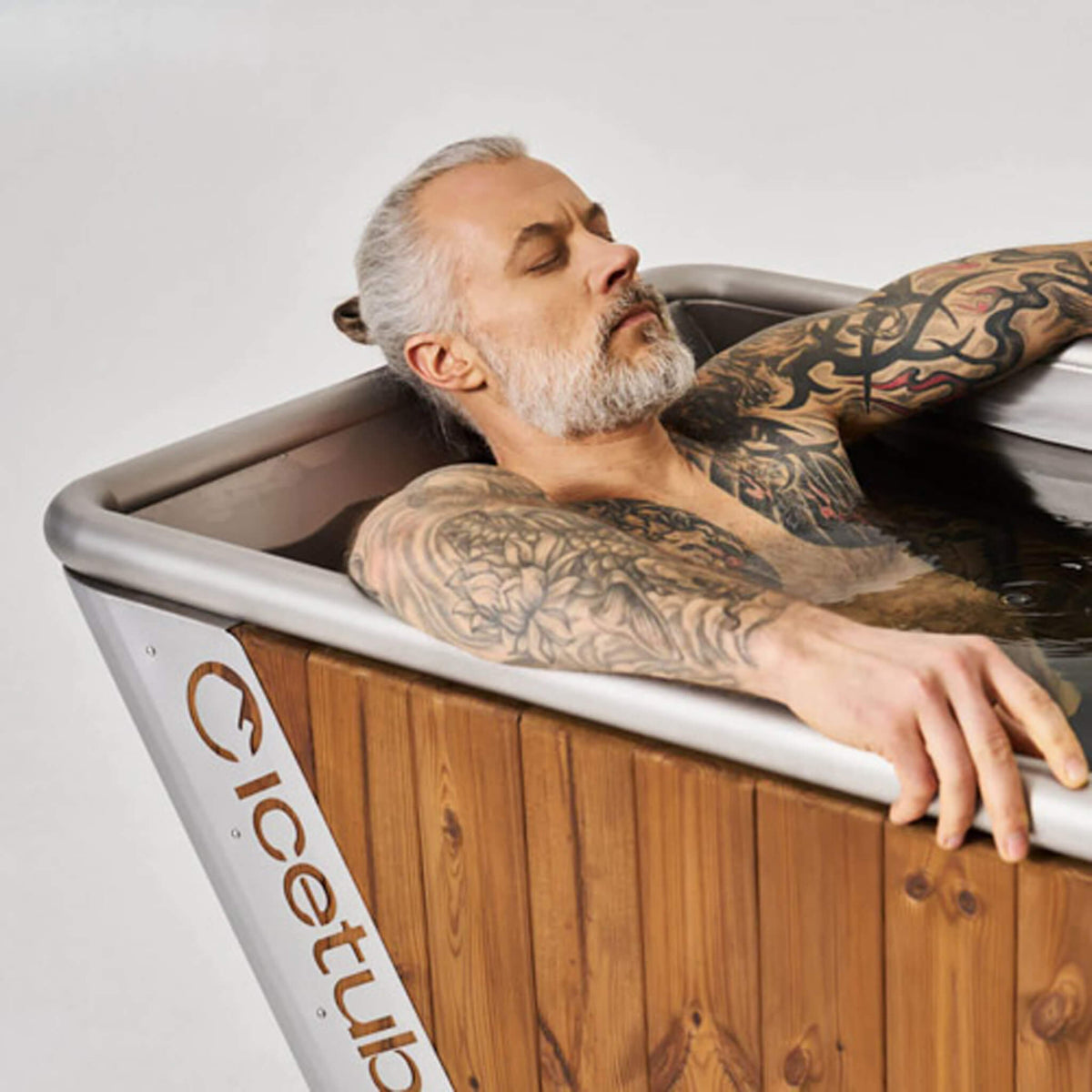 Icetubs IceBath Thermowood And Stainless Steel Cold Plunge Therapy Immersion Bath