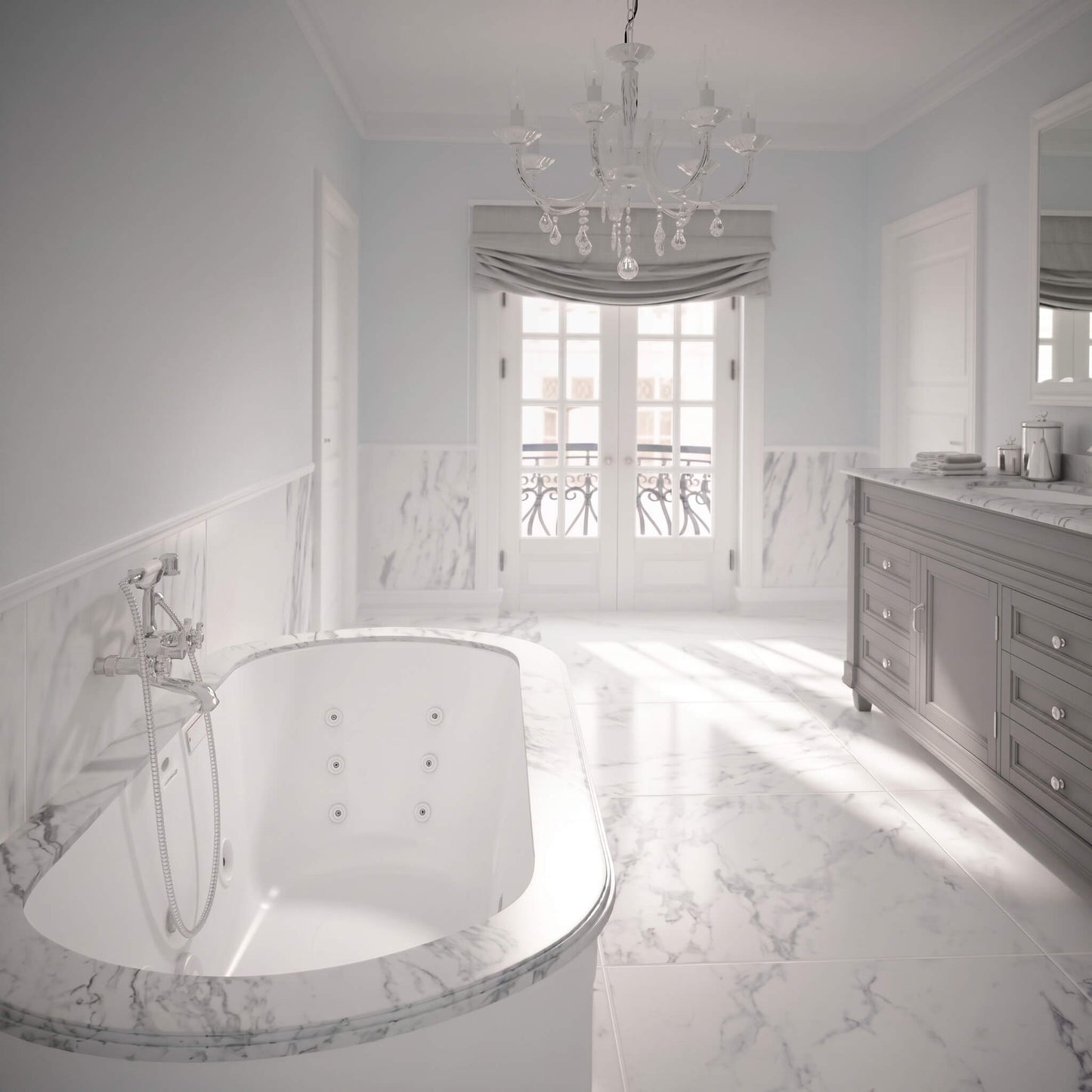 Jacuzzi Duetta 66-Inch Premium Undermount Whirlpool Bathtub
