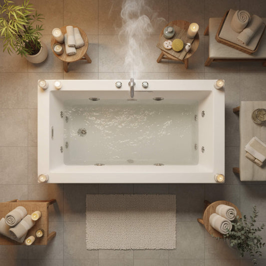 Jacuzzi Elara 72-Inch Rectangle Acrylic Drop-In Whirlpool Bath