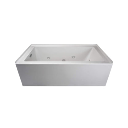 Jacuzzi Linea 60-Inch Rectangle Acrylic Whirlpool Alcove Bathtub With Left Drain