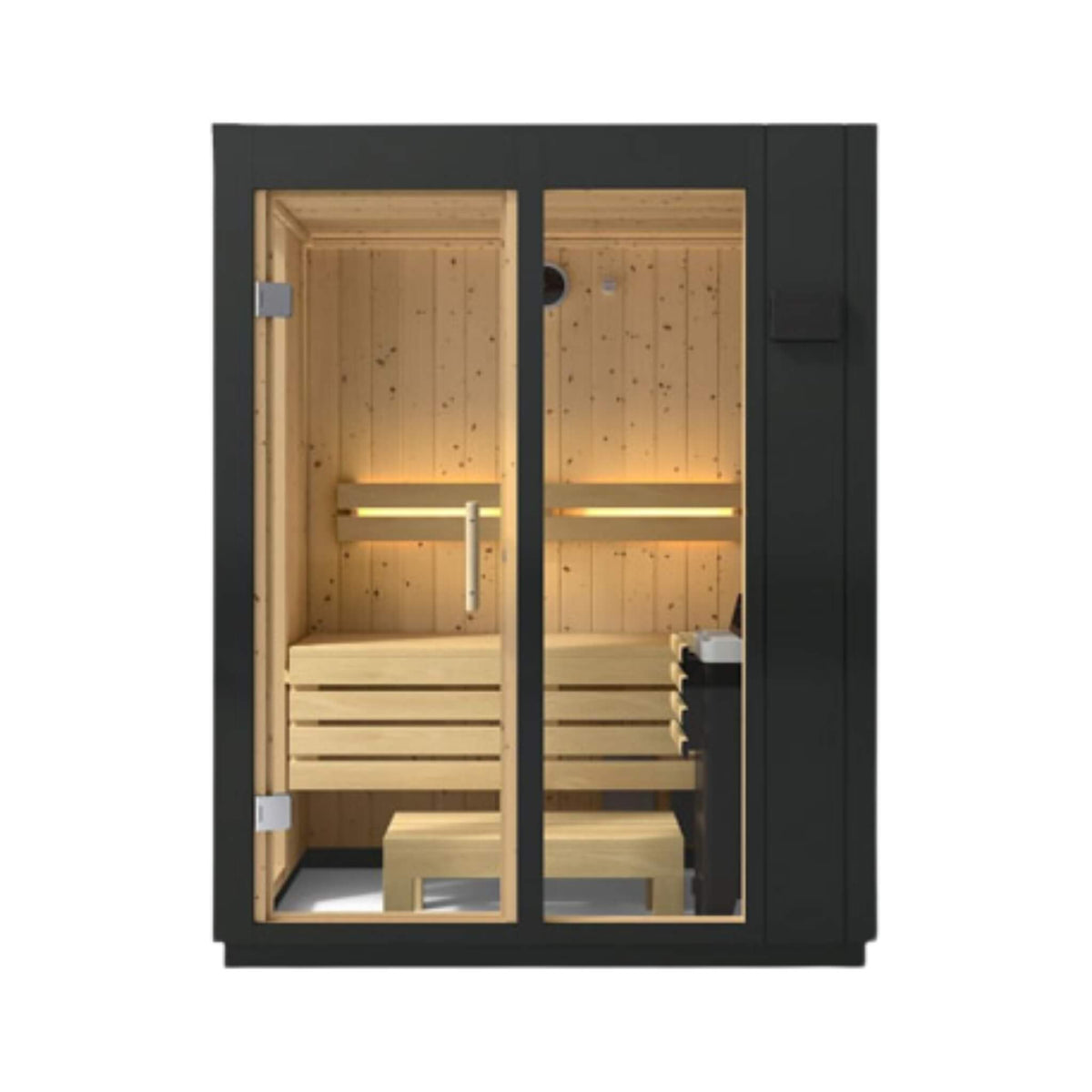 Kohler C1 Indoor 2, 3, 5-Person Graphite Gray Freestanding Alcove Design Sauna Kit