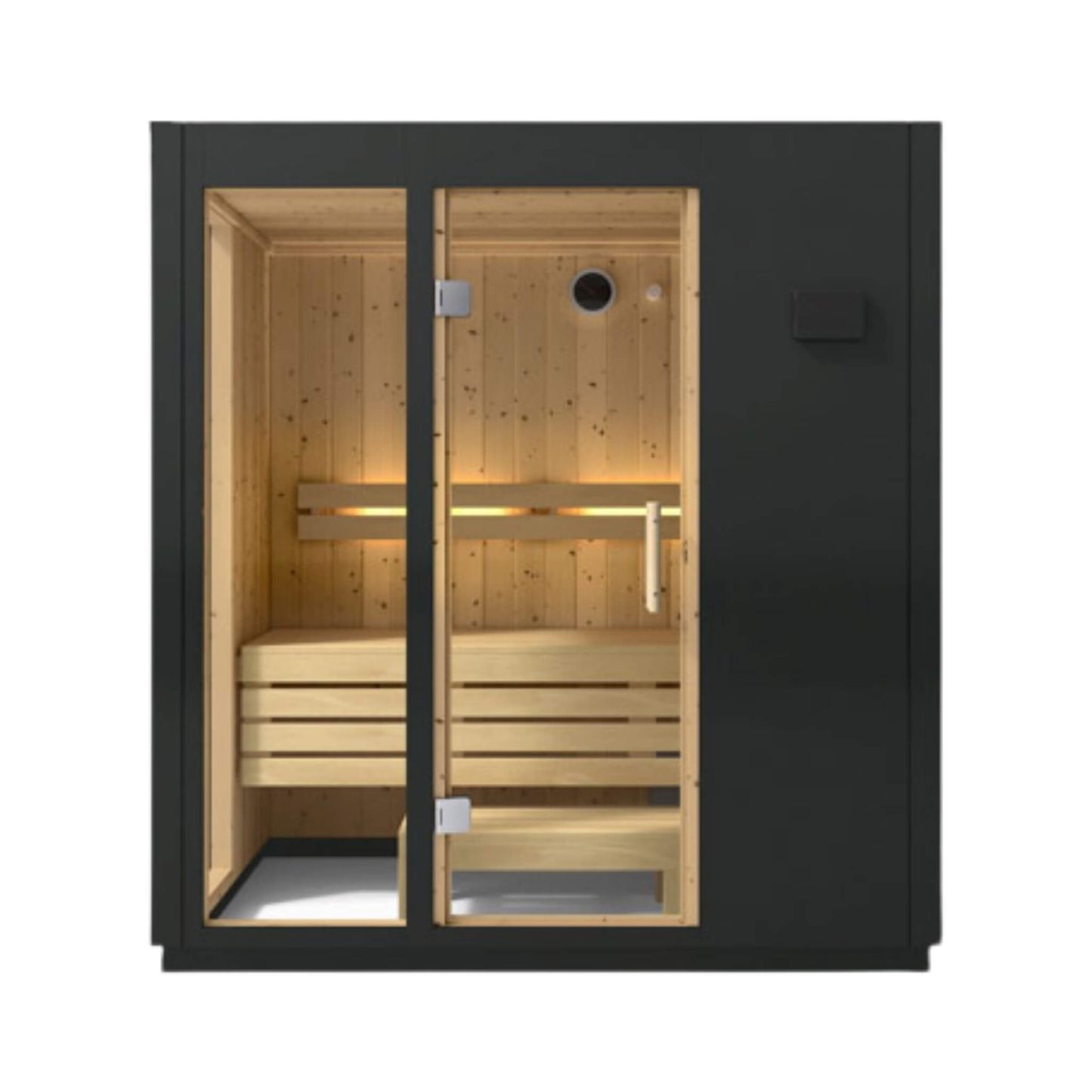 Kohler C1 Indoor 2, 3, 5-Person Graphite Gray Freestanding Alcove Design Sauna Kit