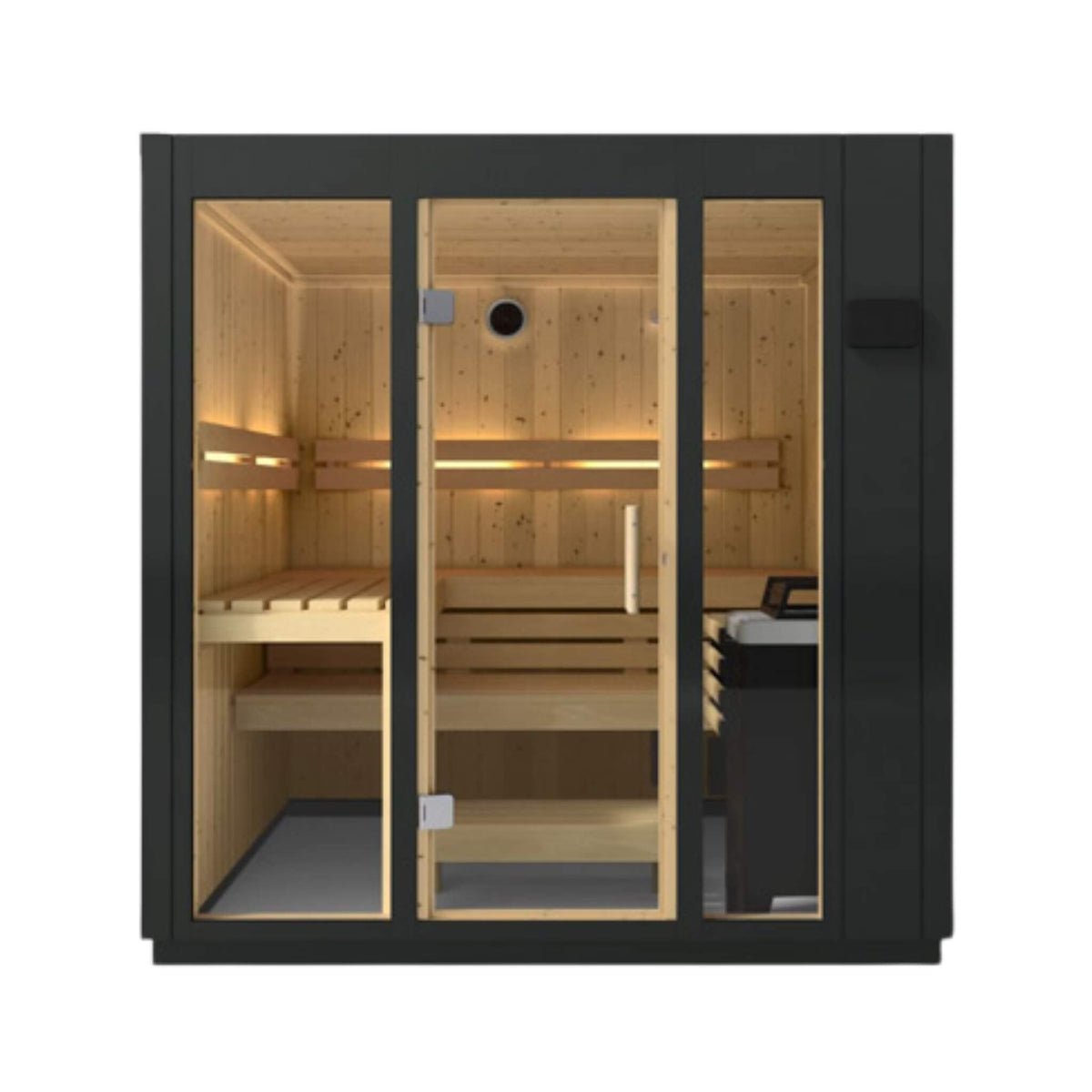 Kohler C1 Indoor 2, 3, 5-Person Graphite Gray Freestanding Alcove Design Sauna Kit