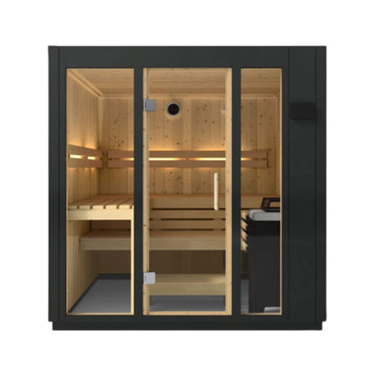 Kohler C1 Indoor 2, 3, 5-Person Graphite Gray Freestanding Alcove Design Sauna Kit