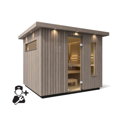 Kohler C2 Outdoor Weathered Gray Spruce Sauna Kit