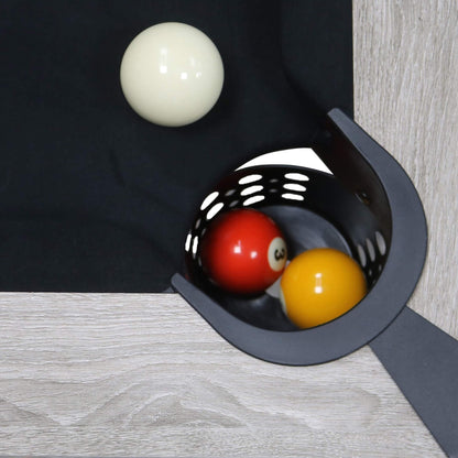 Large 84-Inch Rustic Gray Pool Table With Cues, Balls And X-Legs