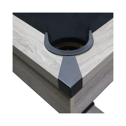 Large 84-Inch Rustic Gray Pool Table With Cues, Balls And X-Legs