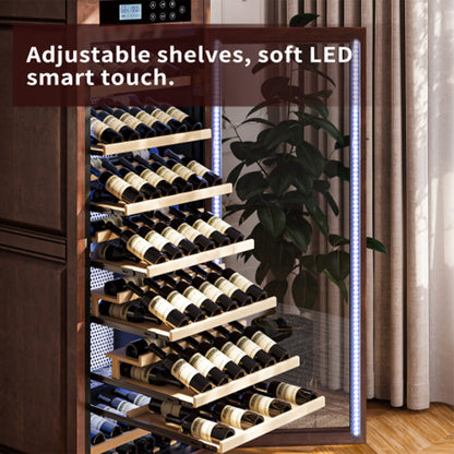 Nuvia 102-Bottle 10.6 Cu.Ft Wine Cooler Cabinet With LED Lighting And Temperature Control