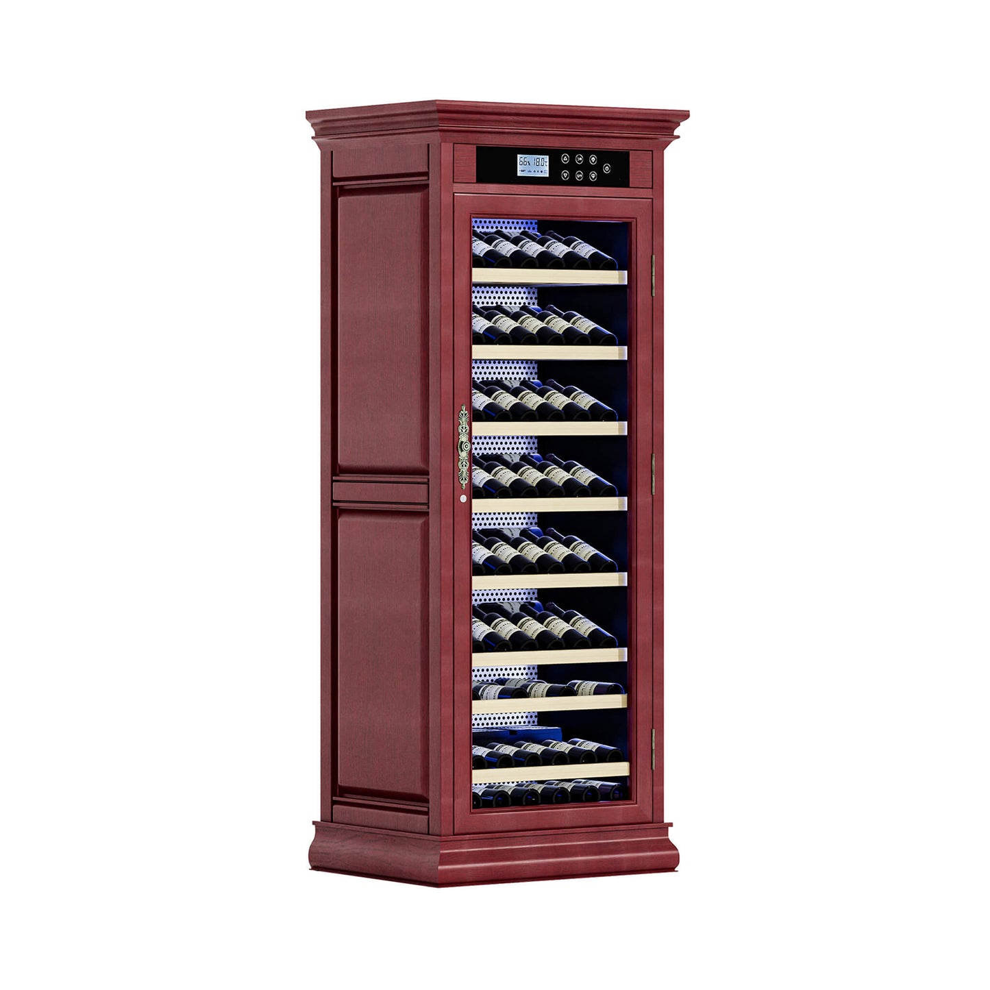 Nuvia 102-Bottle 10.6 Cu.Ft Wine Cooler Cabinet With LED Lighting And Temperature Control