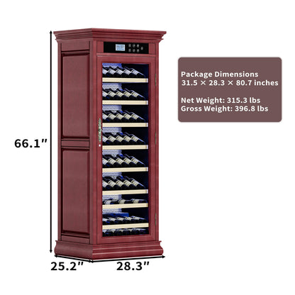 Nuvia 102-Bottle 10.6 Cu.Ft Wine Cooler Cabinet With LED Lighting And Temperature Control