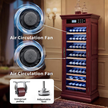 Nuvia 102-Bottle 10.6 Cu.Ft Wine Cooler Cabinet With LED Lighting And Temperature Control