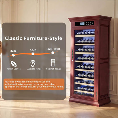 Nuvia 102-Bottle 10.6 Cu.Ft Wine Cooler Cabinet With LED Lighting And Temperature Control