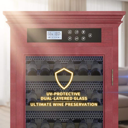 Nuvia 102-Bottle 10.6 Cu.Ft Wine Cooler Cabinet With LED Lighting And Temperature Control