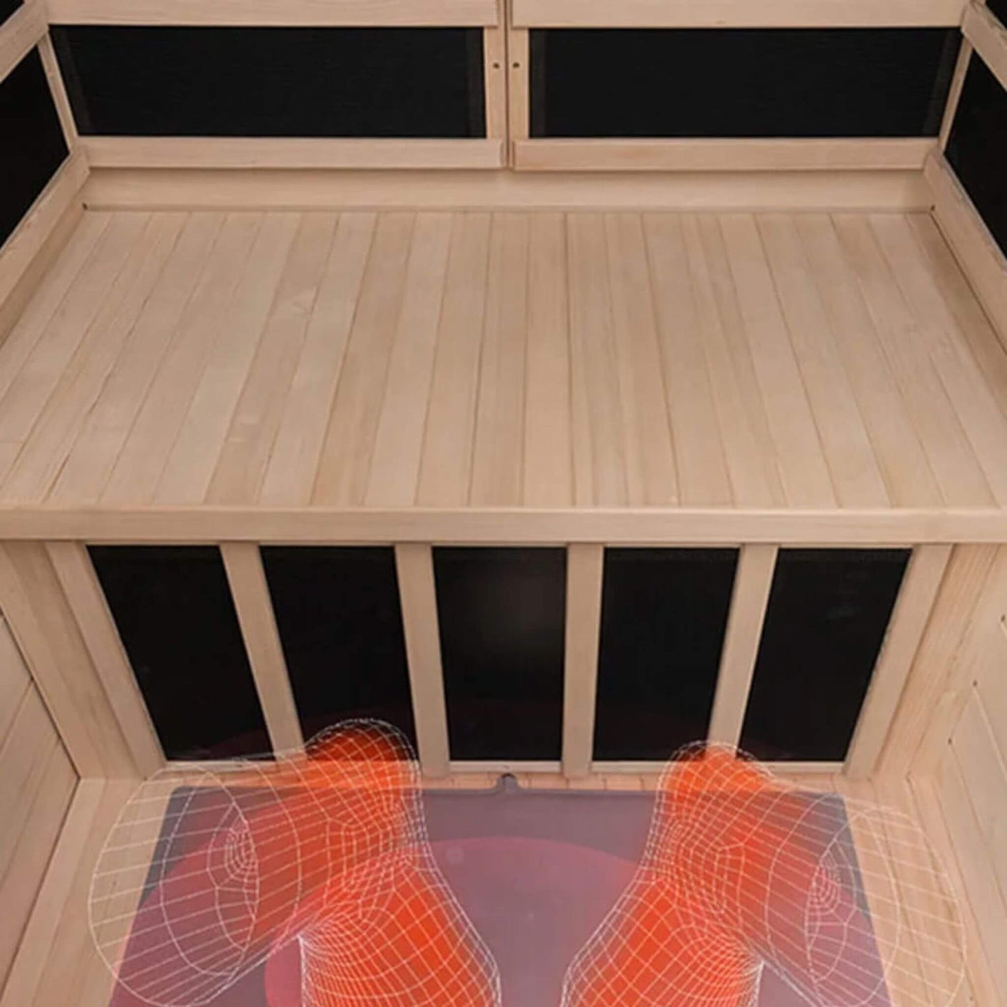 Thermora Ivara Luxury 2-Person Hemlock Wood FAR Infrared Sauna Room W/ Glass Door, 1750W