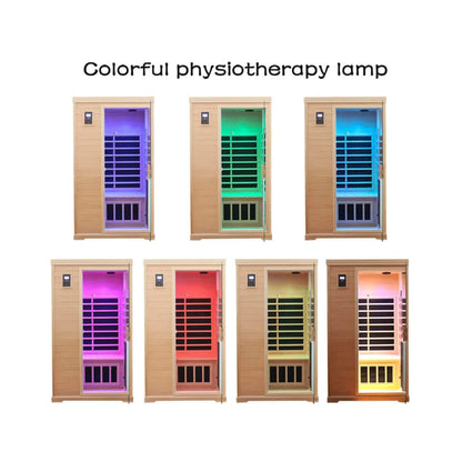 Thermora Ivara Luxury 2-Person Hemlock Wood FAR Infrared Sauna Room W/ Glass Door, 1750W