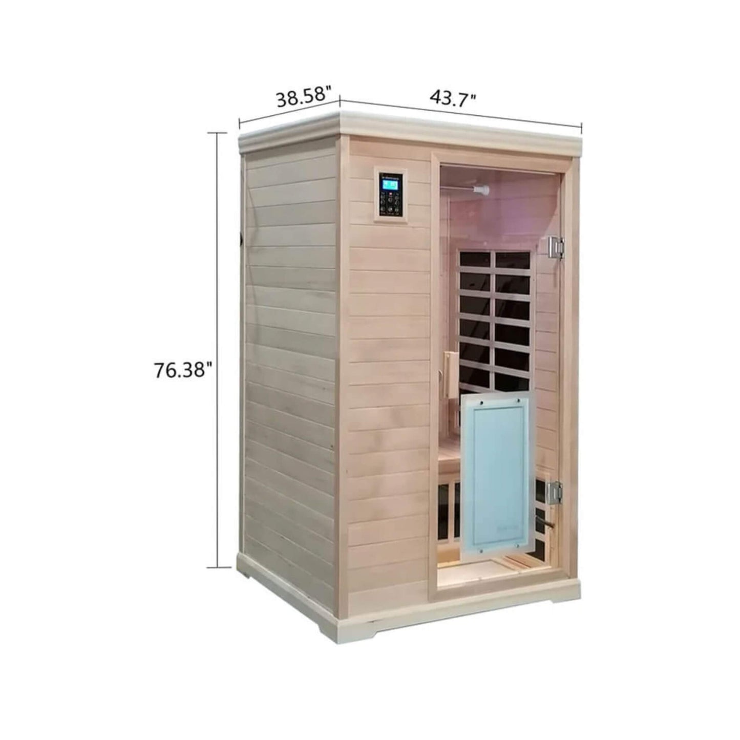 Thermora Ivara Luxury 2-Person Hemlock Wood FAR Infrared Sauna Room W/ Glass Door, 1750W
