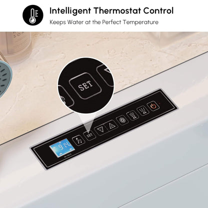 Nuvia Novara 71-Inch Luxury 2-Person Jetted Whirlpool Tub With Massage And Thermostat Control