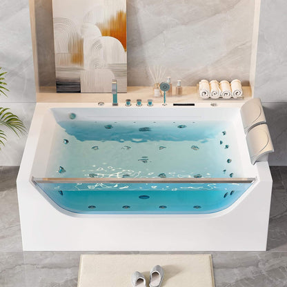 Nuvia Novara 71-Inch Luxury 2-Person Jetted Whirlpool Tub With Massage And Thermostat Control