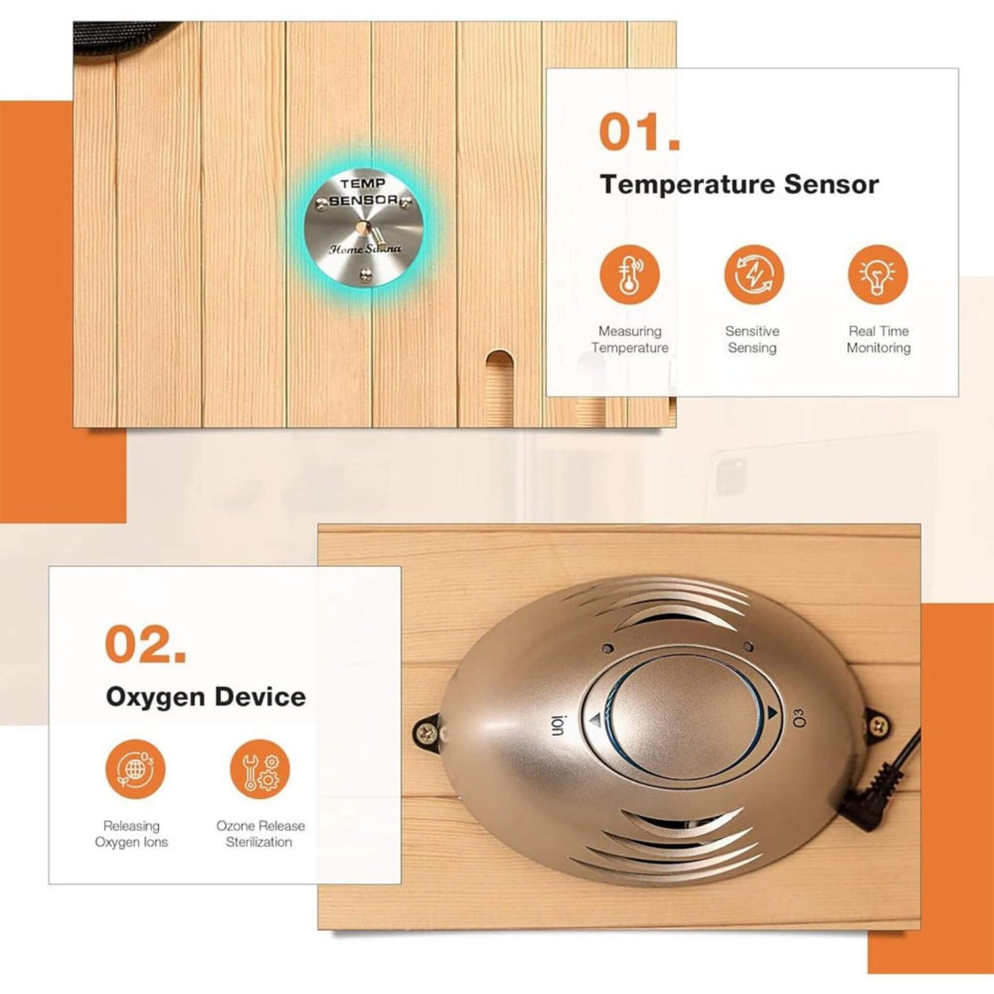 Thermora Valen Luxury 2000W 2-Person Low EMF FAR Infrared Heat Wood Home Personal Spa Sauna W/ Panoramic Tempered Glass