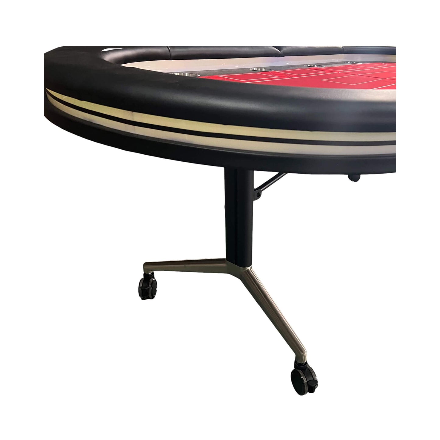 Luxury 94-Inch Foldable 10 Player Poker Table With LED, Wheels And Cup Holders