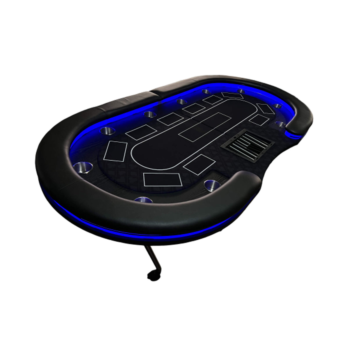 Luxury 94-Inch Foldable 10 Player Poker Table With LED, Wheels And Cup Holders