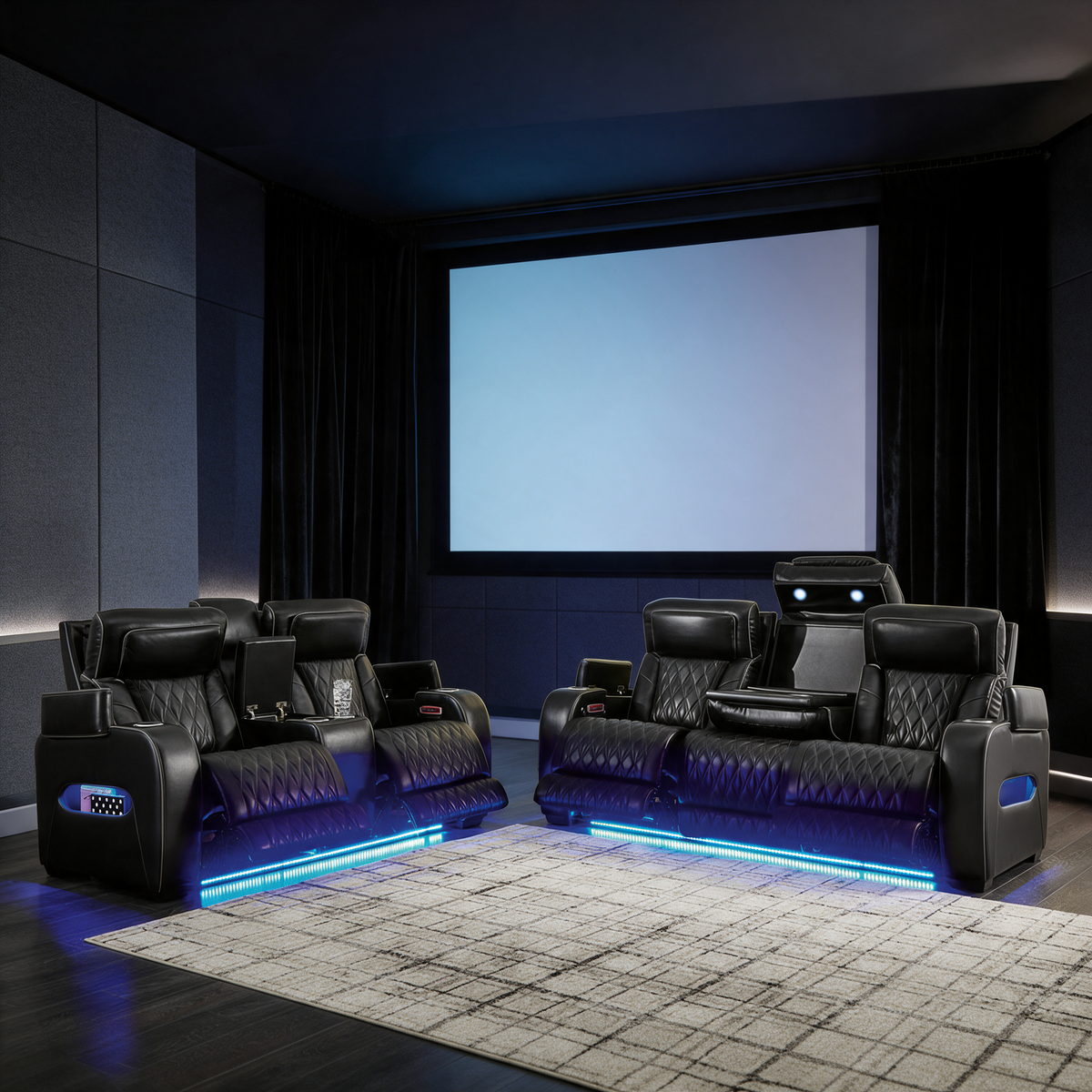 Boyington Black Power Reclining Sofa and Loveseat