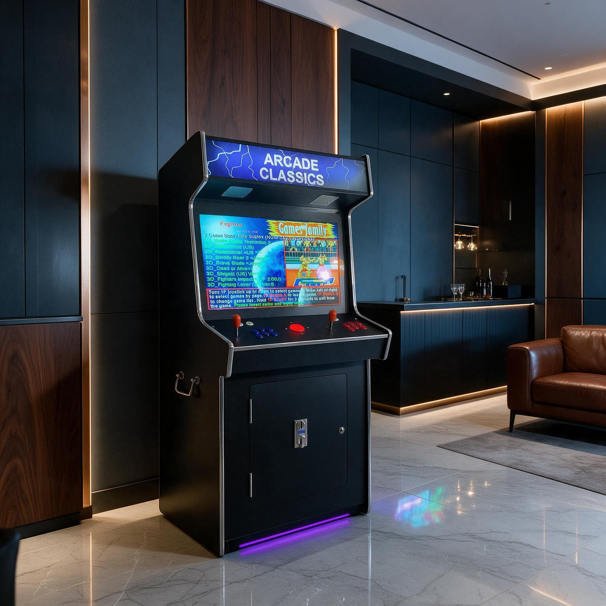 Full-Size Commercial-Grade 2-Player Upright Standup Arcade Machine With 4500 Classic Games And 2 Shooting Guns