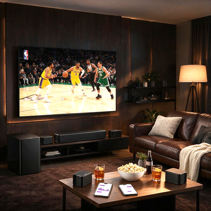7.1 Surround Soundbar, 3D Virtual Surround Sound System with Subwoofer,2 Rear Speakers, Home Theater TV Speakers,Black