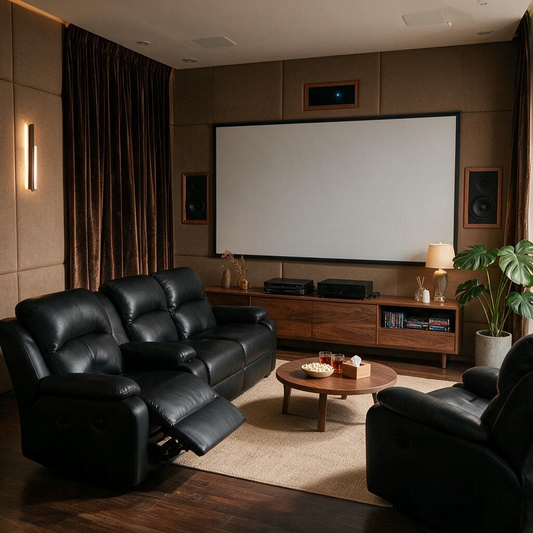Black Sofa Set For Living Room Theater Seating