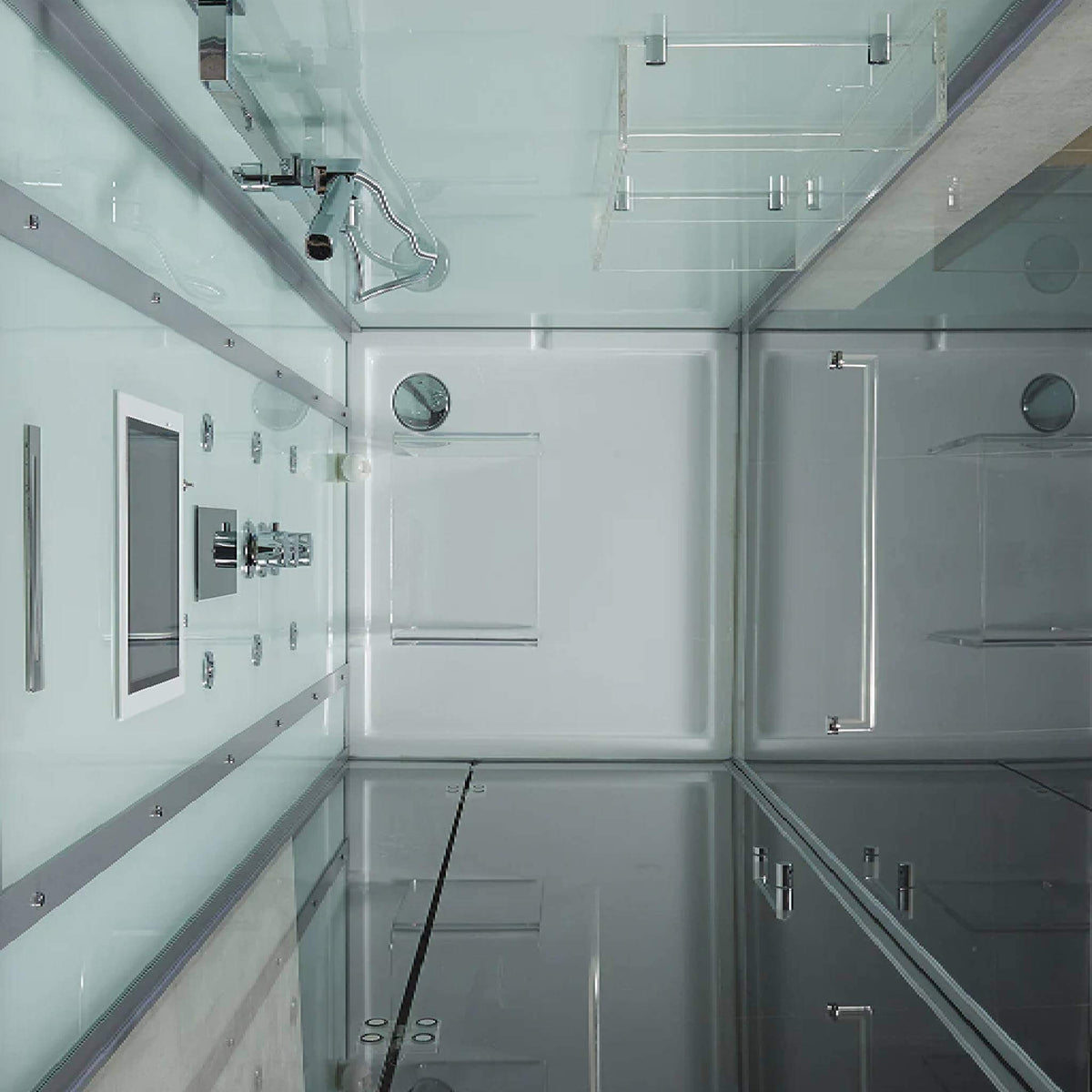 Maya Bath Platinum Arrezo Steam Shower With Rainfall Ceiling Shower