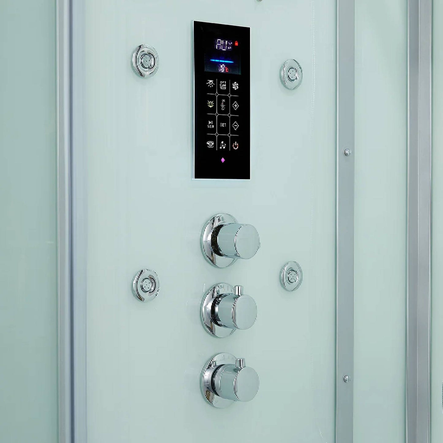 Maya Bath Platinum Arrezo Steam Shower With Rainfall Ceiling Shower