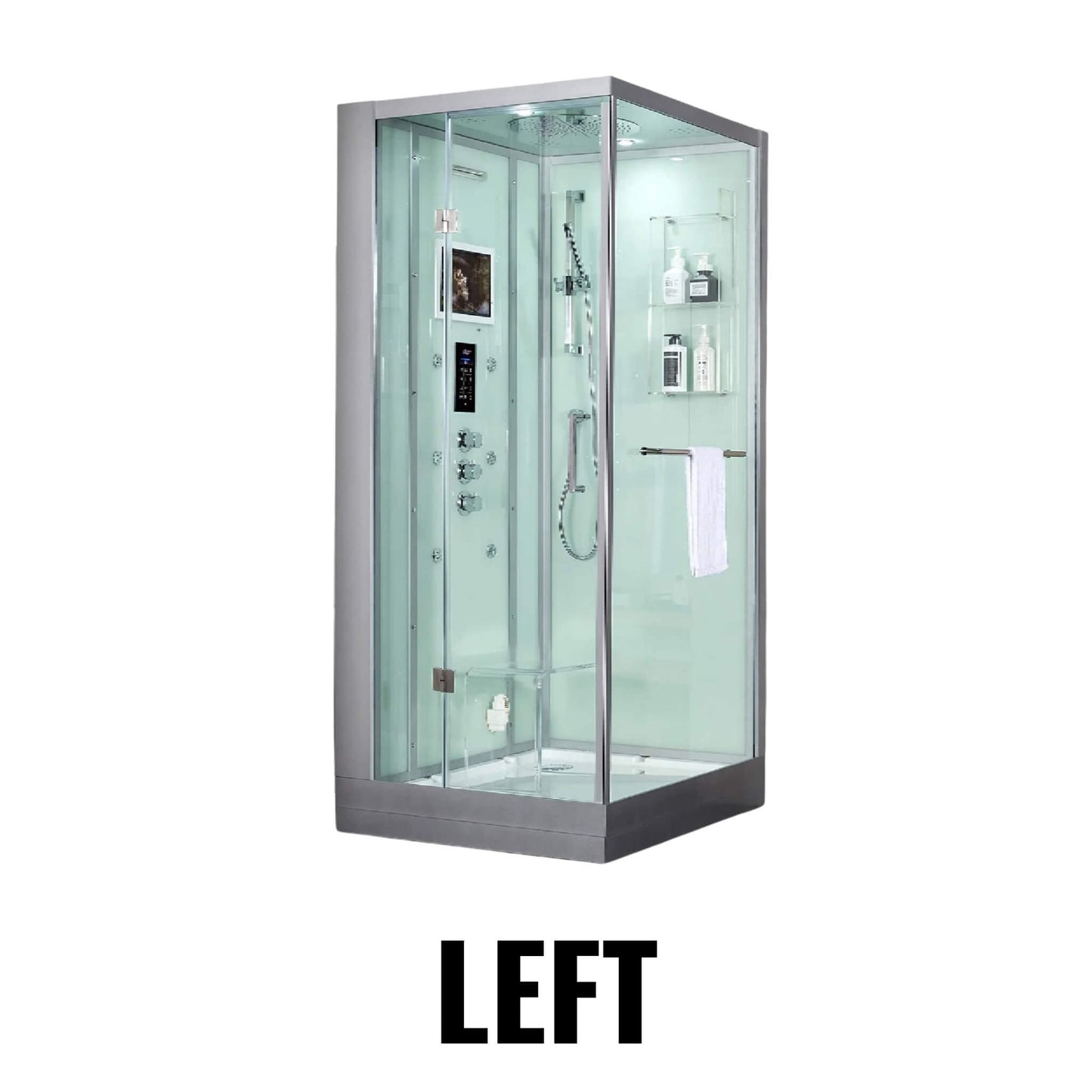 Maya Bath Platinum Arrezo Steam Shower With Rainfall Ceiling Shower