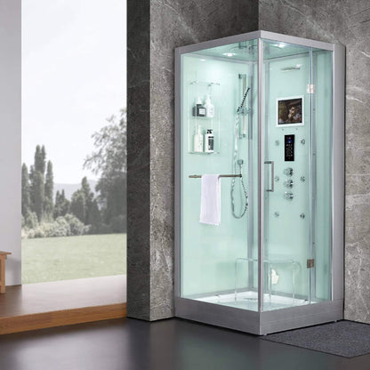 Maya Bath Platinum Arrezo Steam Shower With Rainfall Ceiling Shower