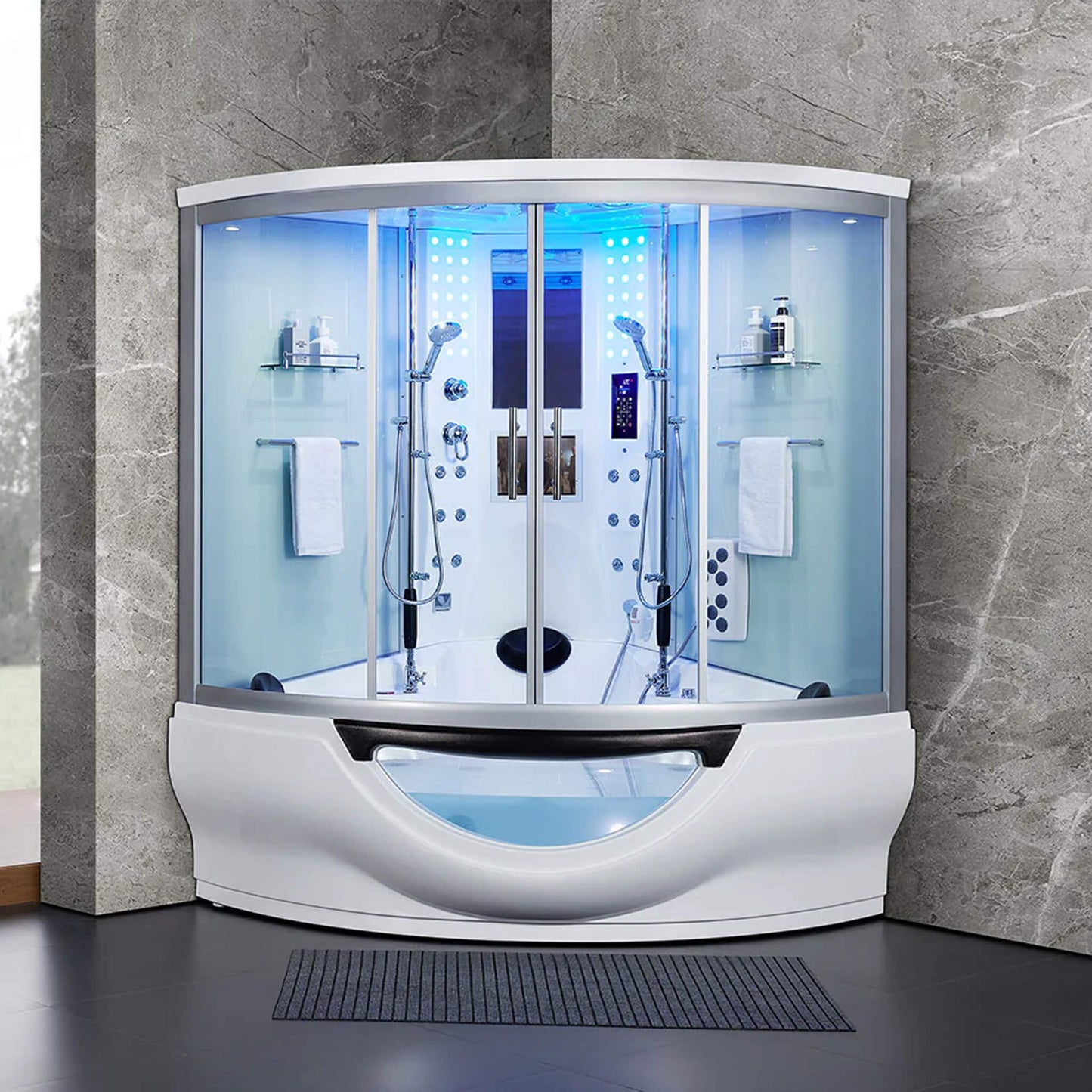 Maya Bath Platinum Superior Steam Shower With Foot Massager