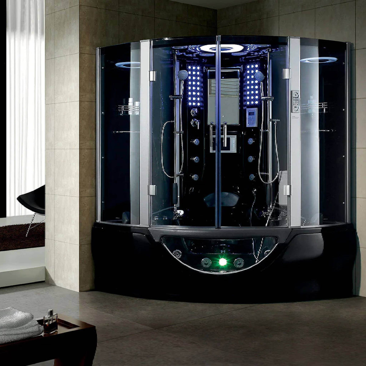 Maya Bath Valencia Steam Shower Massage Bathtub With LCD TV