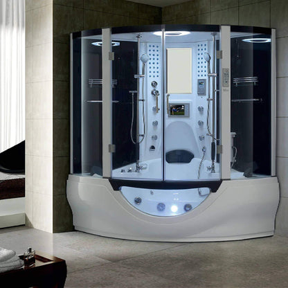 Maya Bath Valencia Steam Shower Massage Bathtub With LCD TV
