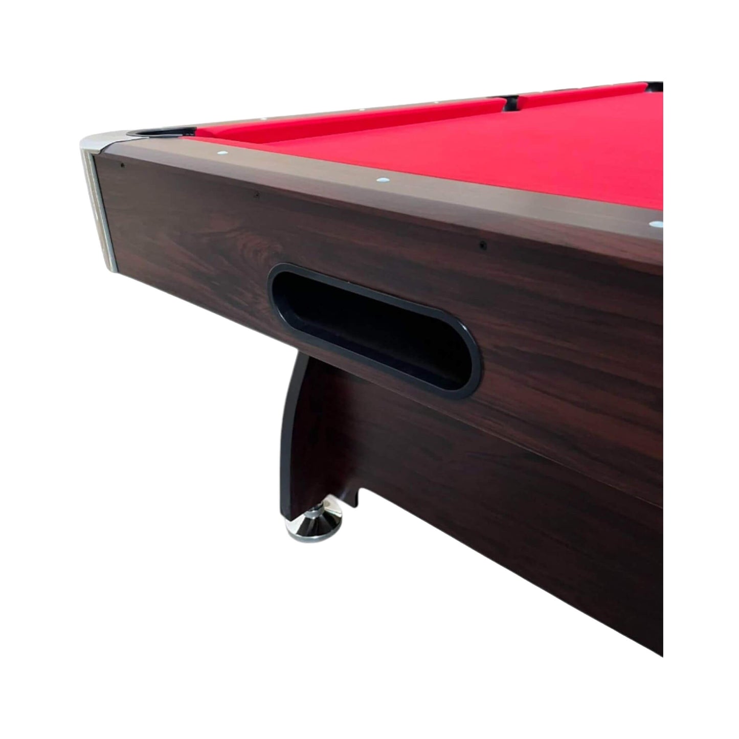 8FT Modern Red Felt Billiard Pool Table With Automatic Ball Return And Accessories Kit
