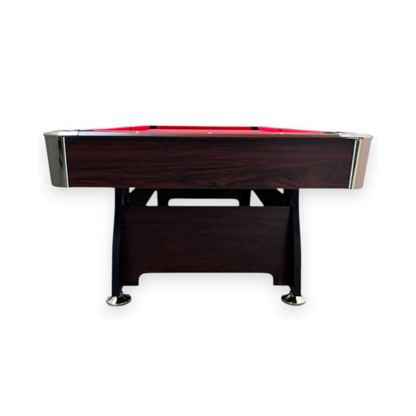 8FT Modern Red Felt Billiard Pool Table With Automatic Ball Return And Accessories Kit