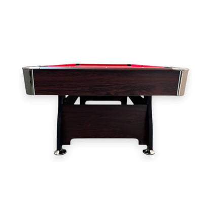 8FT Modern Red Felt Billiard Pool Table With Automatic Ball Return And Accessories Kit