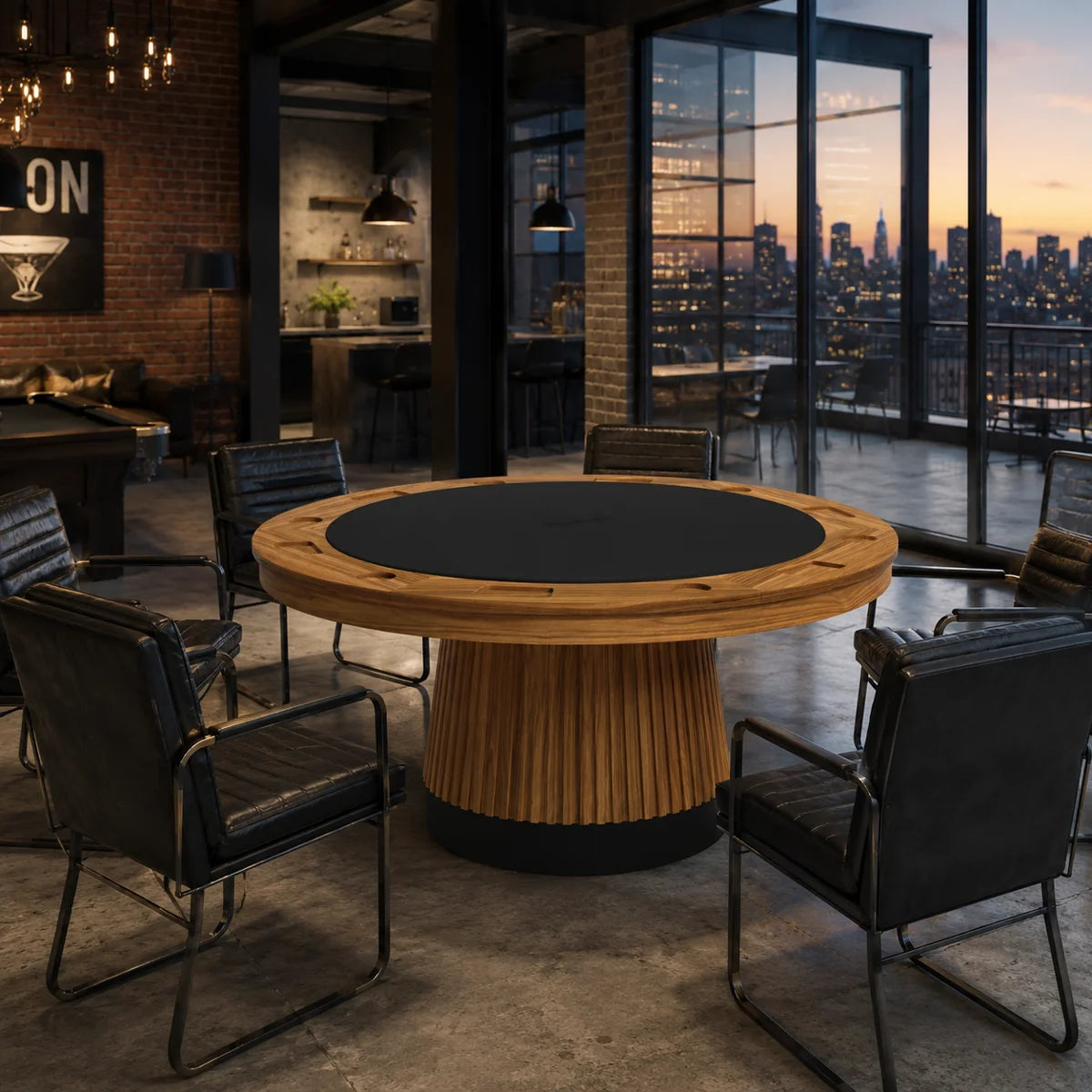 Poker Table Dining Top 60" Walnut