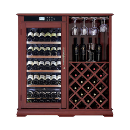 Nuvia 69-Bottle Wooden Wine Cooler Cabinet With Built-In Storage