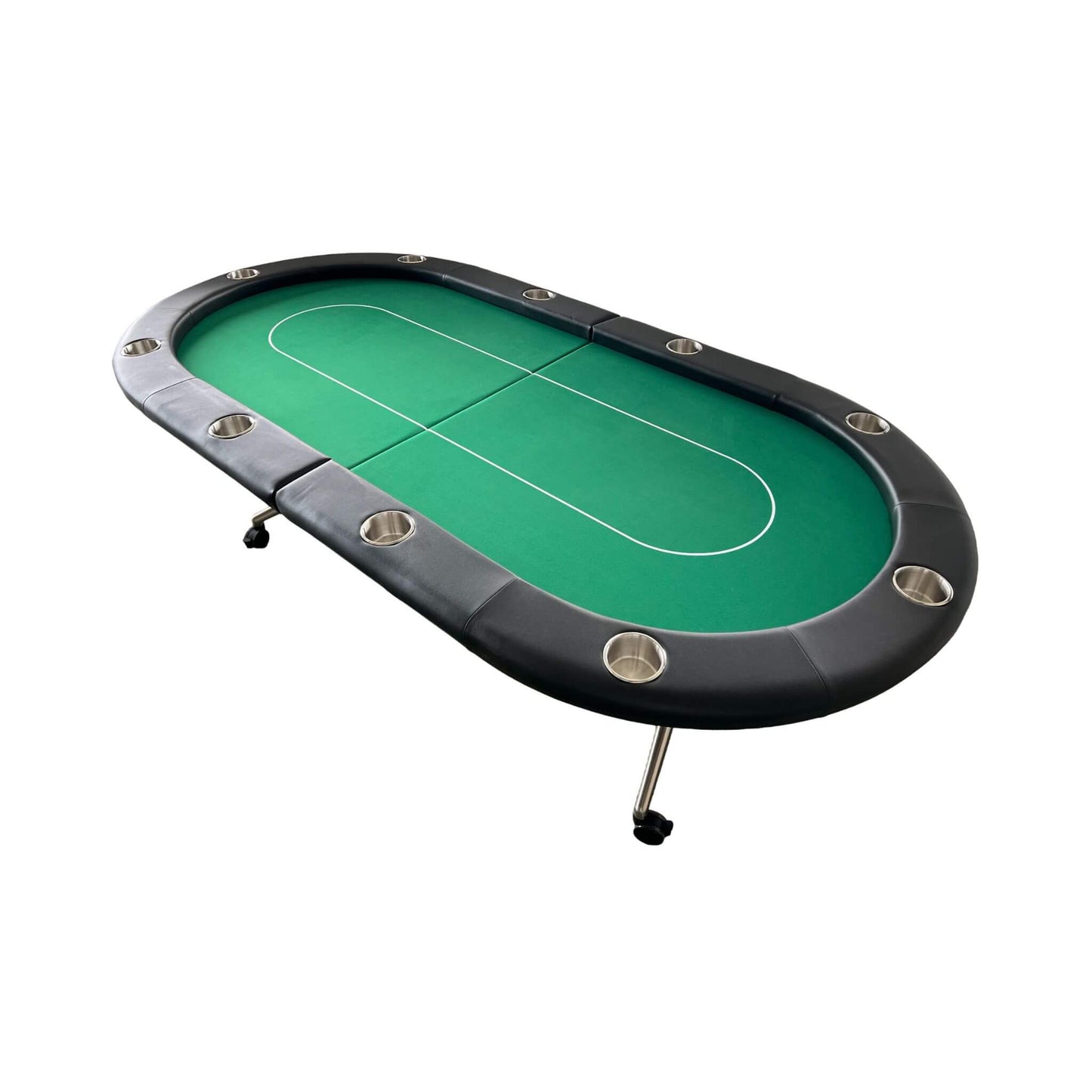 Premium 94-Inch Foldable 10-Player Poker Table With Wheels