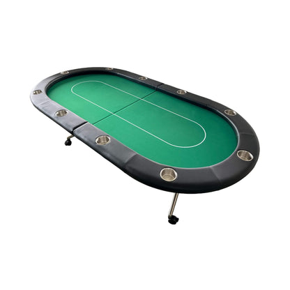 Premium 94-Inch Foldable 10-Player Poker Table With Wheels