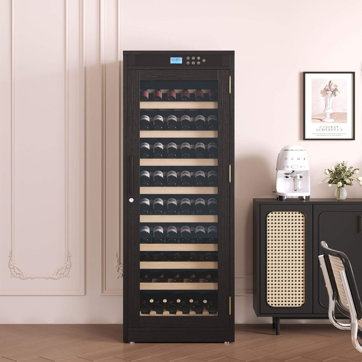 Nuvia 102-Bottle Smart Temperature-Controlled Multi-Tier Wine Cabinet For Home And Bar