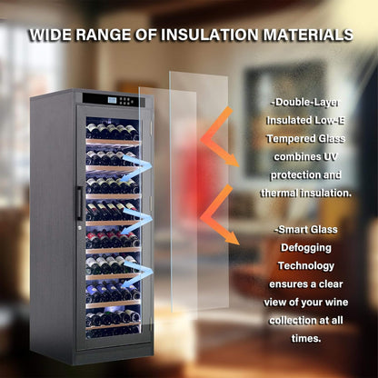 Nuvia 102-Bottle Smart Temperature-Controlled Multi-Tier Wine Cabinet For Home And Bar