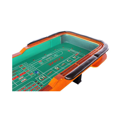 Professional 12FT Craps Table With Full Drink Rail And Padded Rim Cover