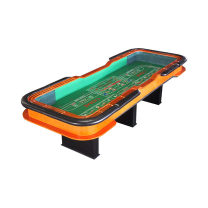 Professional 12FT Craps Table With Full Drink Rail And Padded Rim Cover
