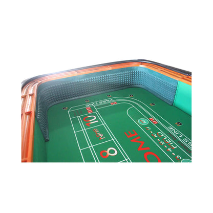Professional 12FT Craps Table With Full Drink Rail And Padded Rim Cover