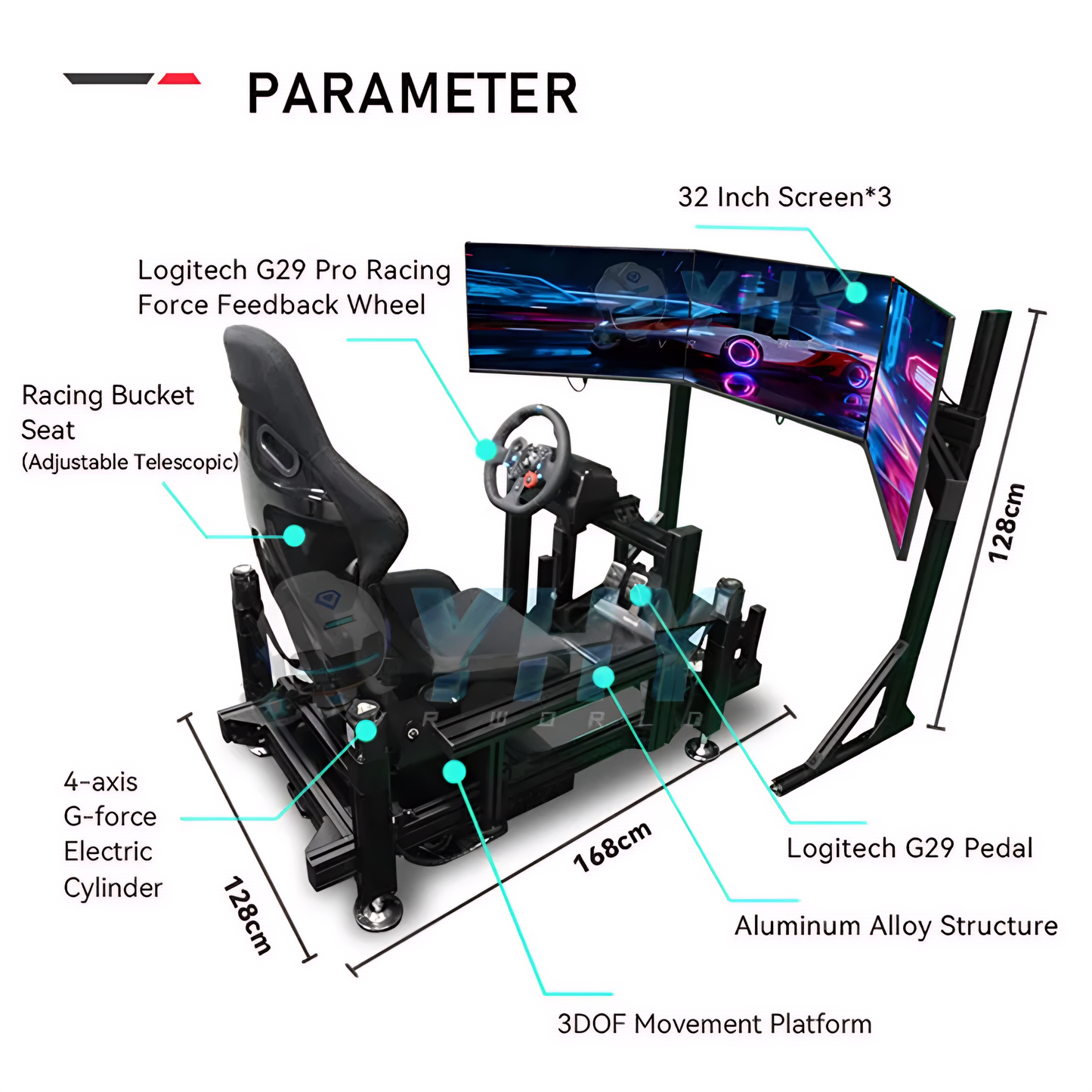 YHY Racing Cockpit Simulator Full Racing Movement