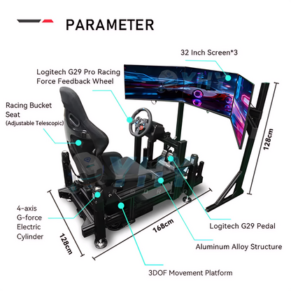 YHY Racing Cockpit Simulator Full Racing Movement
